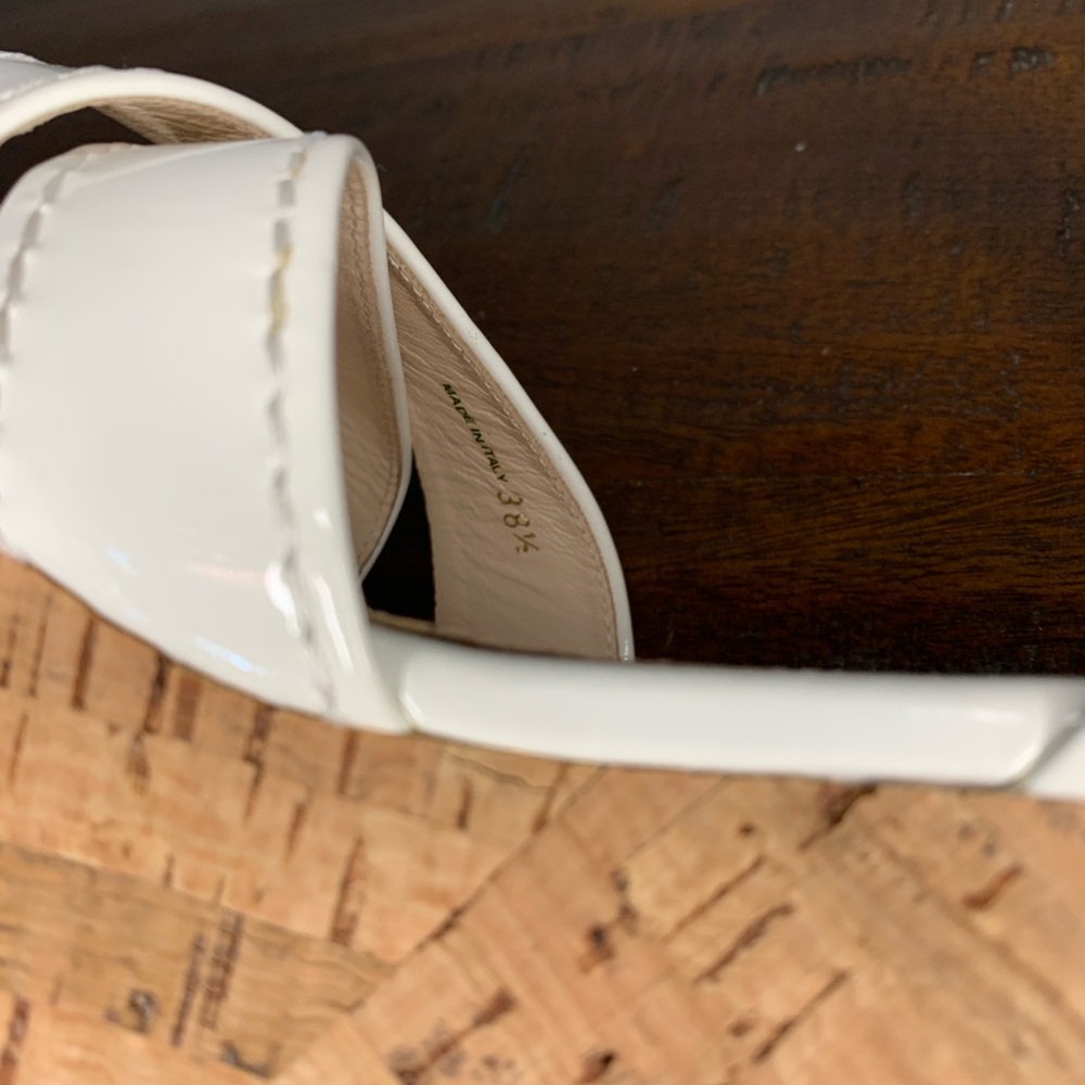 Prada White Wedge Sandals with Crisscross Straps Size 8.5 - Picture 9 of 10